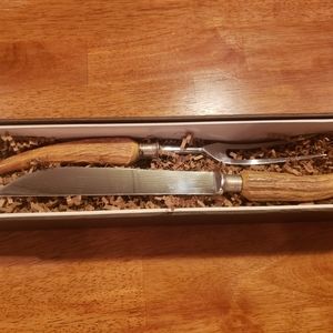 Stainless Steel Carving Set Antler Handles